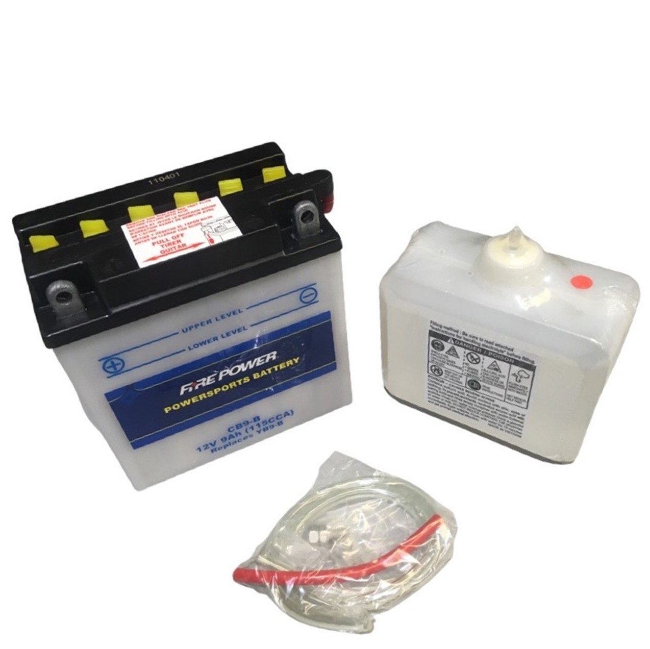 CB9-B Fire Power Battery Dry With Acid Pack L=5.25" W=2 7/8" H=5 3/8"