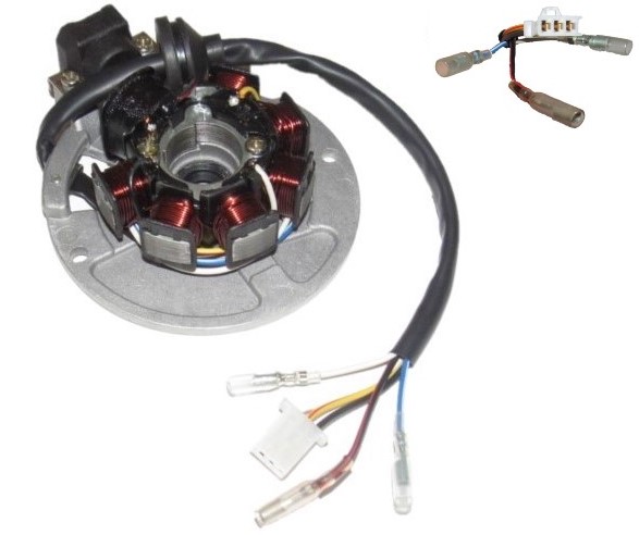 STATOR 49cc 2 Stroke Fits Many Chinese Scooters 7 Coil 3 Pin in 3 Pin Jack + 3 Wires - Click Image to Close