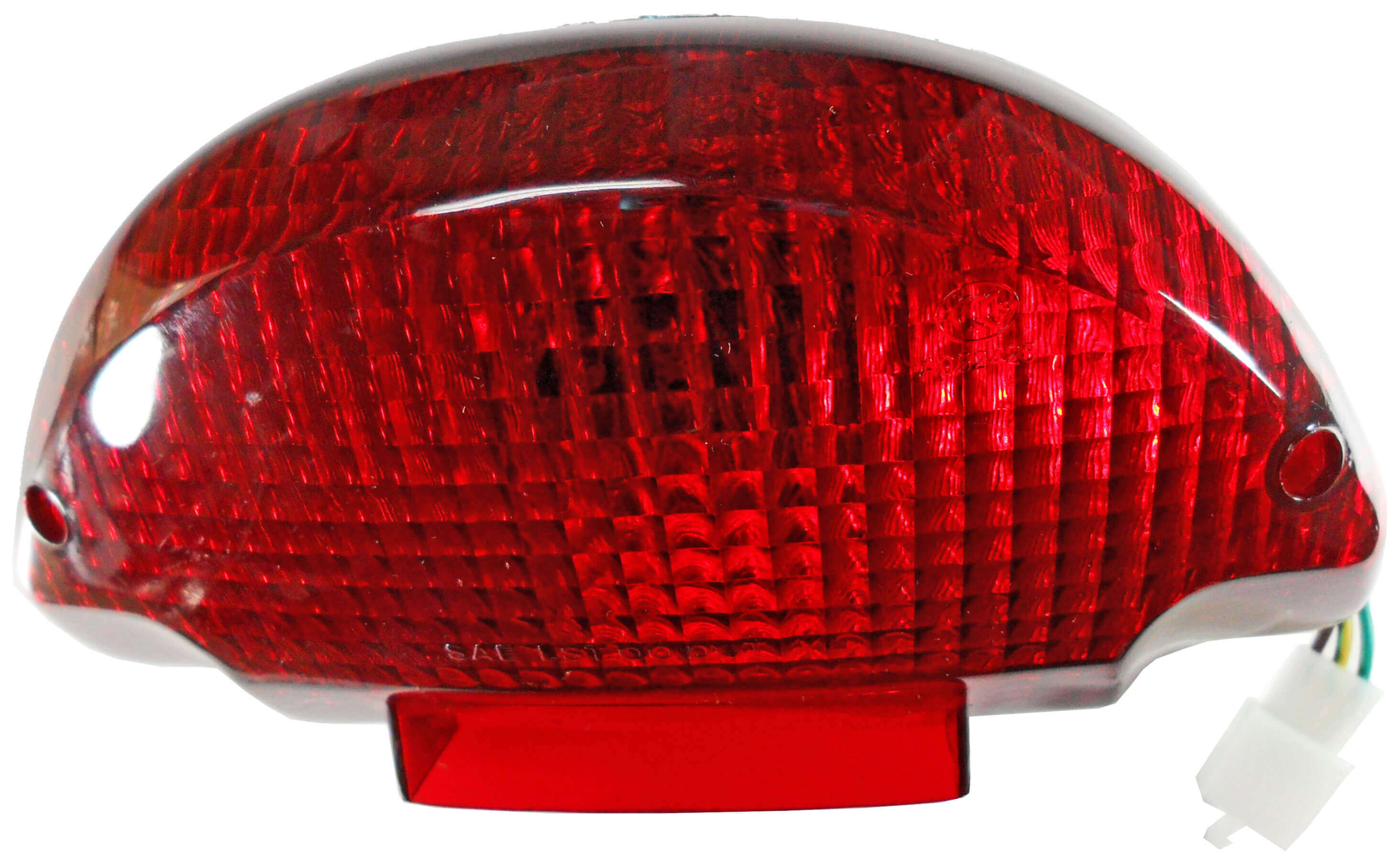 Tail Light (SCOOTER) 3 Bolts c/c=75mm W=7.25" 3 Pins in 3 Pin Female Jack Fits Tao Tao VIP 50 (CY-50), Powermax 150 & CY150B Maxpower + Many other Chinese Scooters - Click Image to Close