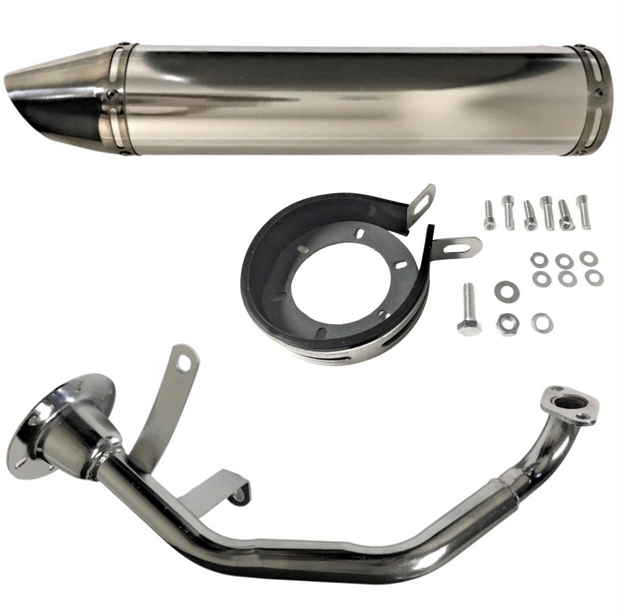 HIGH PERFORMANCE GY6-125, GY6-150 Chinese Scooters Exhaust Pipe - Click Image to Close
