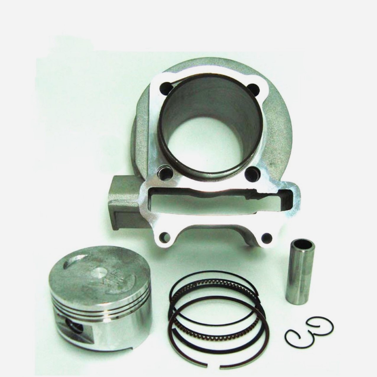 Cylinder Piston Top End Kit 180cc 4 Stroke GY6-180 ATVs, GoKarts, Scooters TYPE 1 BOLT PATTERN B=61 H=69 NOTE:Cyl Skirt OD=65 May require opening crankcase, check before ordering.