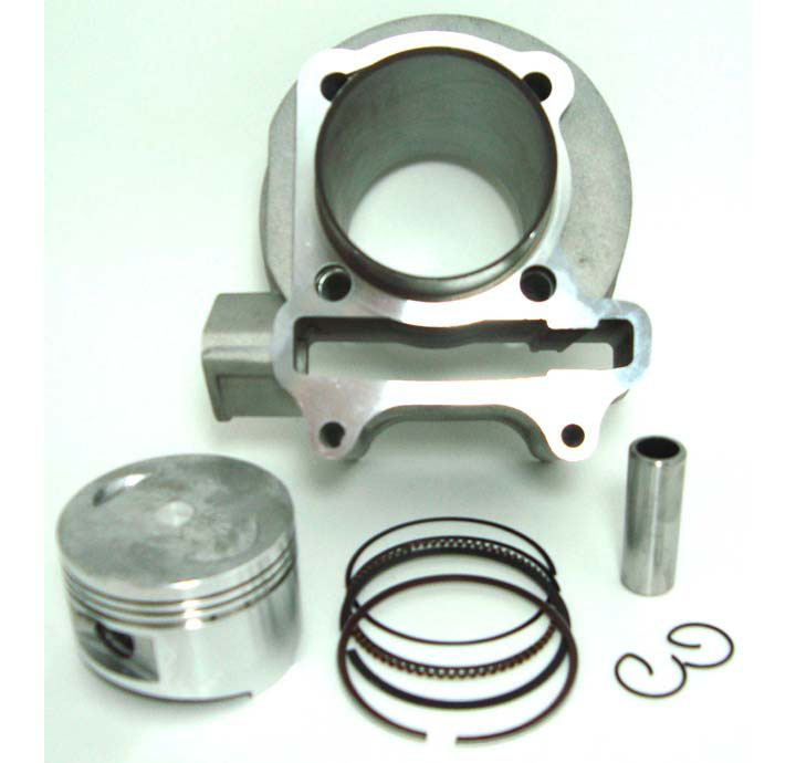 Cylinder Piston Top End Kit 180cc 4 Stroke GY6-180 ATVs, GoKarts, Scooters TYPE 1 BOLT PATTERN B=61 H=69 NOTE:Cyl Skirt OD=65 May require opening crankcase, check before ordering.