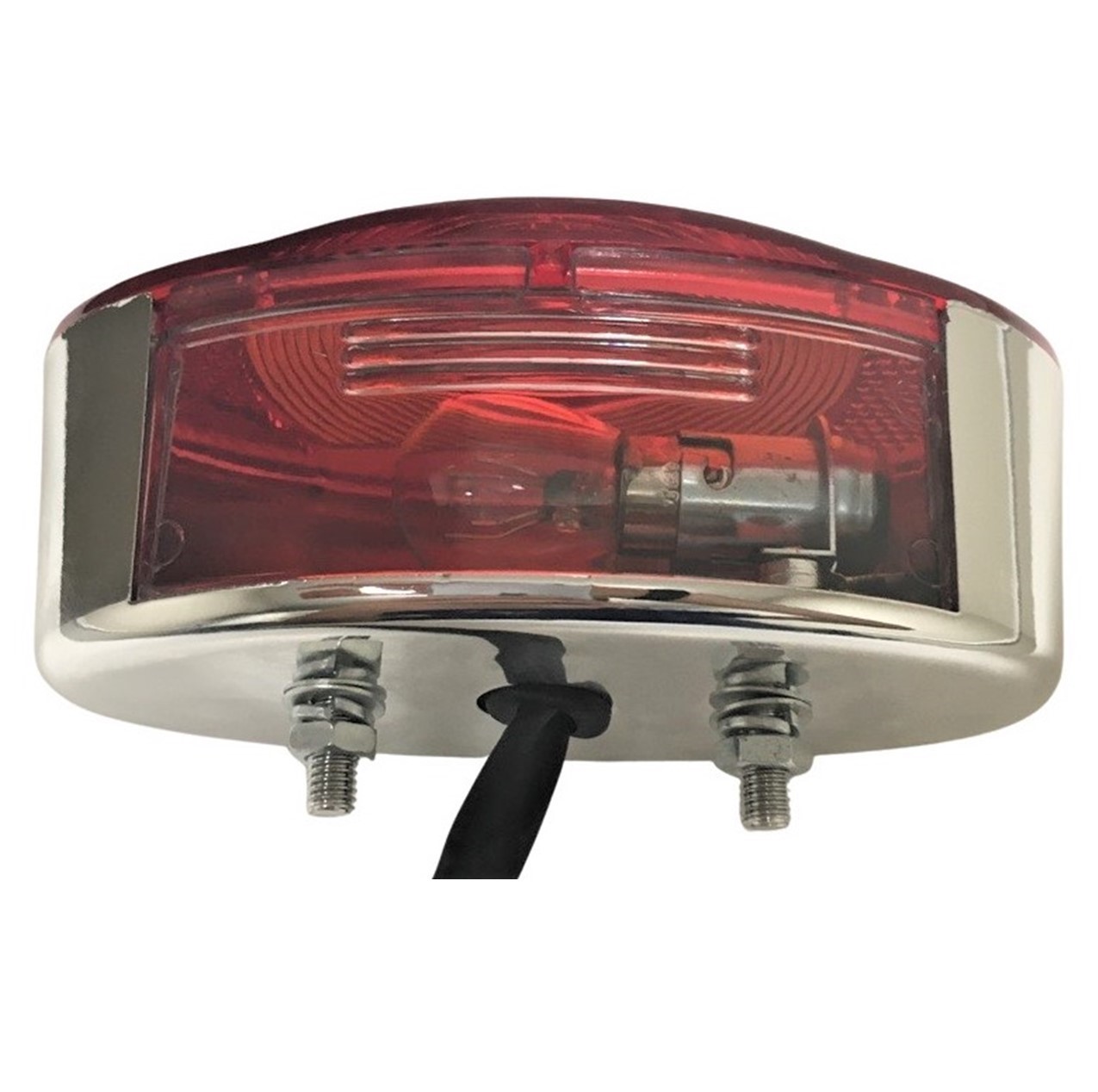 Tail Light (GoKart) Fits Many Chinese GoKarts W=128 H=65 Bolts c/c=49 3 Pins in 3 Pin Female Jack Comes with the wiring housing shown in our picture. You will need to put the wires in the housing. - Click Image to Close
