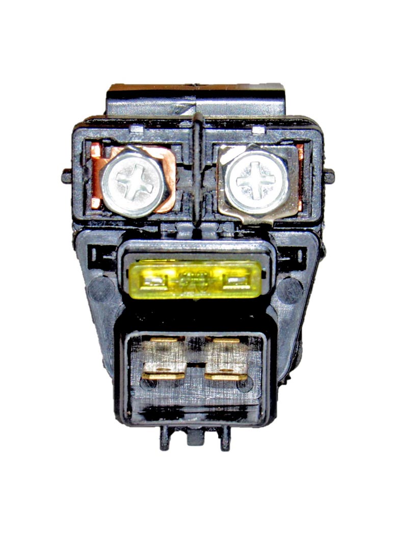 STARTER RELAY W/20 A FUSE Square Body Fits Many 250cc+ SCT-ATV-UTV 4 Pins in 4 Pin Jack - 2 Terminal 47x56 + Spare Fuse