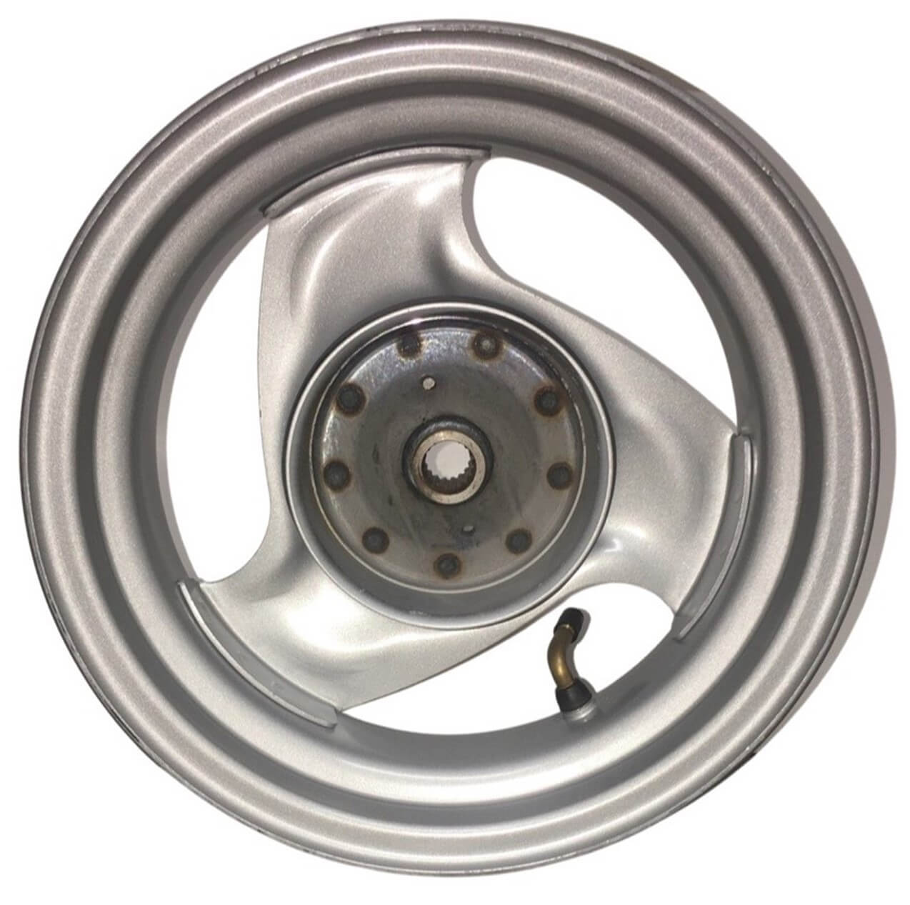 Rear Wheel Rim (Drum Brake) Fits E-Ton Beamer 50-150 Scooters + Others. Rim Size 3.50x10 Shaft ID=20 Splines=18 Drum ID=110mm - Click Image to Close
