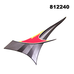 E-Ton Viper 2006 Rear Graphic Red (Left Hand) - Click Image to Close