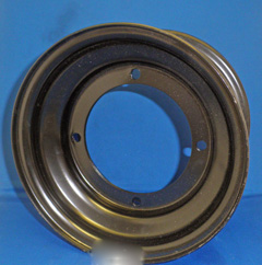 Wheel Rim ( 8x5) (Front) Mach 9 Black, Bolt Pattern=4x140mm (95mm to adjacent stud) Offset=3.5 in, Shaft ID=117 mm, Black - Click Image to Close