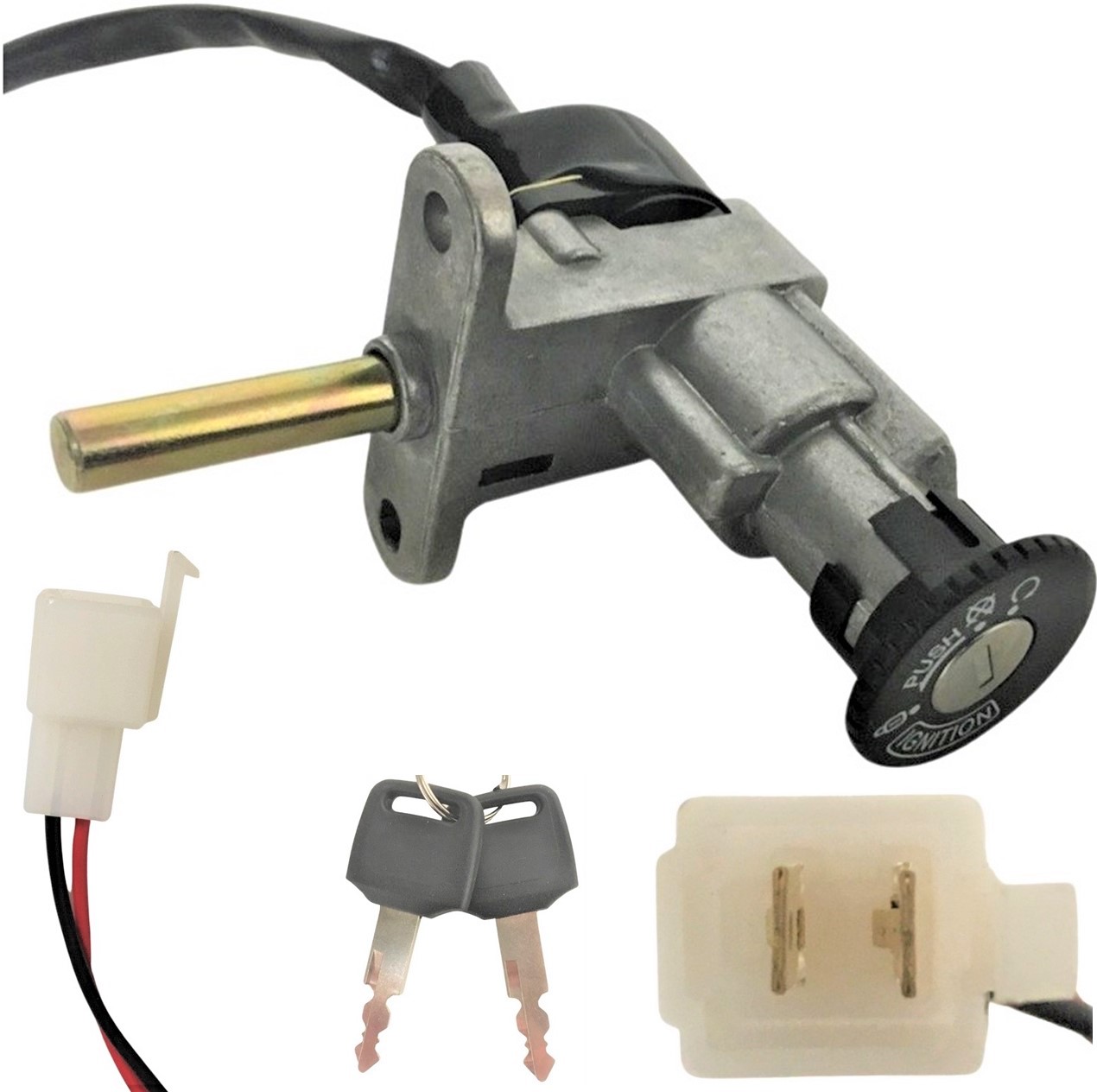 Ignition Switch Fits E-Ton Sport 150 + others 2 pins in 2 pin FM Jack Bolts c/c=50mm - Click Image to Close