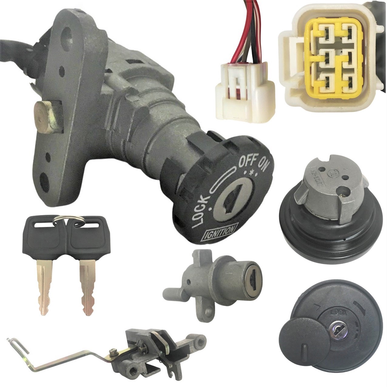 Ignition Switch Fits Many 50-150 Scooters With gas Cap 5 Pin with 6 Pin FM Jack Bolts c/c=50mm