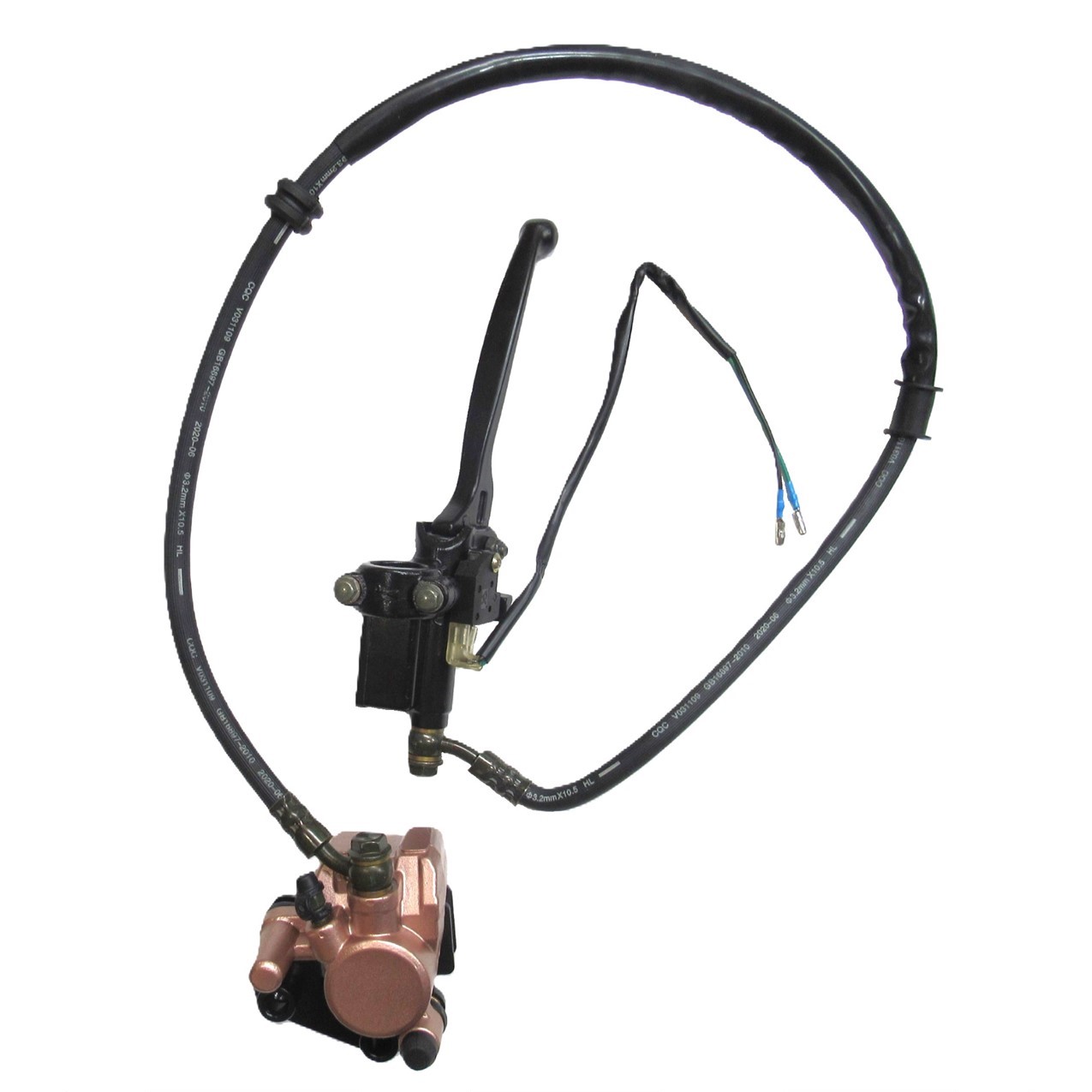 Front Brake Assembly Brake Line=36" Caliper bolts c/c=43mm Caliper L=94mm W=82mm Tao Tao ATM 50 A/A1 (Speedy), Venus 50 + Others