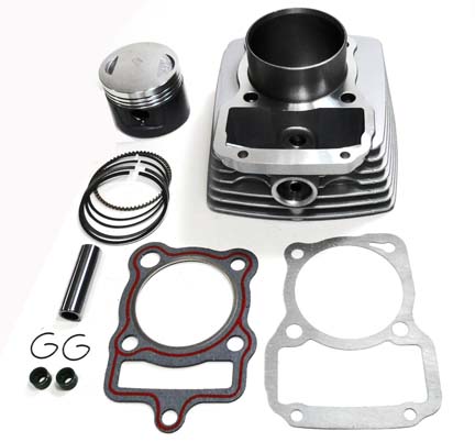 Cylinder Piston Top End Kit 125cc 4 Stroke CG125 ATV, Motorcycles B=56.5mm H=69mm - Click Image to Close