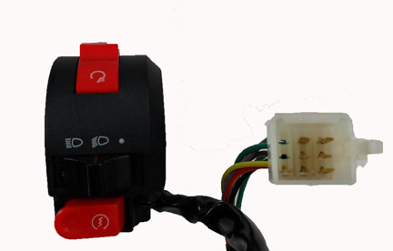 Handlebar Switch (Left Hand) 7 Pins in 9 Pin FM jack Fits many Coolster ATVs + others - Click Image to Close