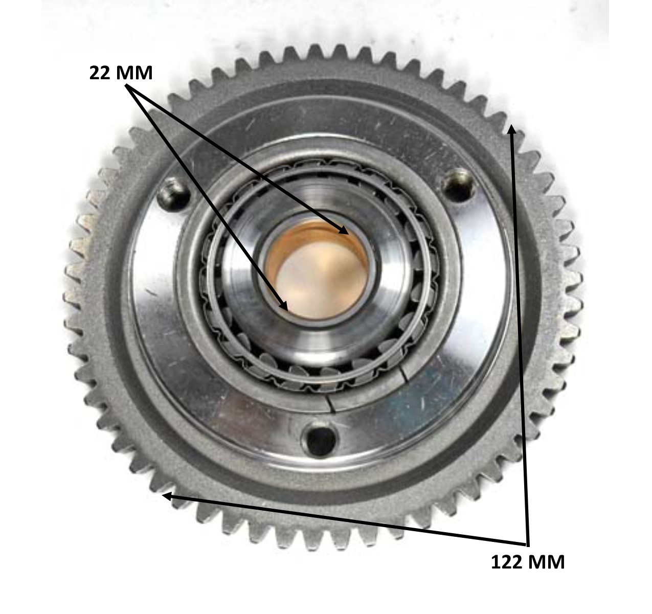 STARTER CLUTCH 250-300cc OD=122 ID=22 59th Fits Most GY6-CF-CN-CH 250cc + Honda Type Vertical Cylinder Motors Fits many ATVs, Dirtbikes, GoKarts, Scooters - Click Image to Close