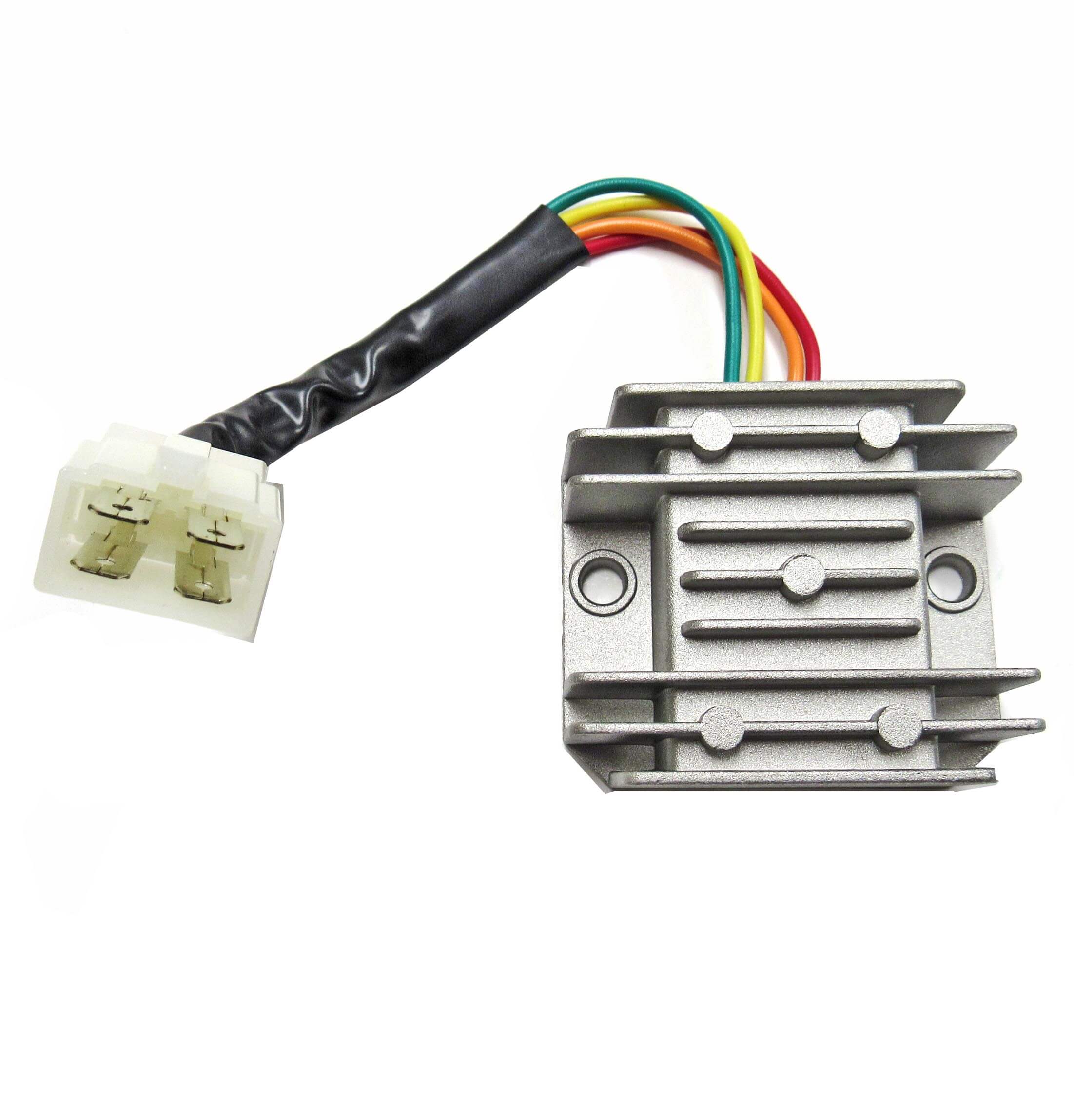 Voltage Regulator Rectifier CG Chinese ATV's, SCOOTERs 4 Pins in 4 Pin FM Jack 58x68 Bolts Ctr to Ctr 55mm - Click Image to Close