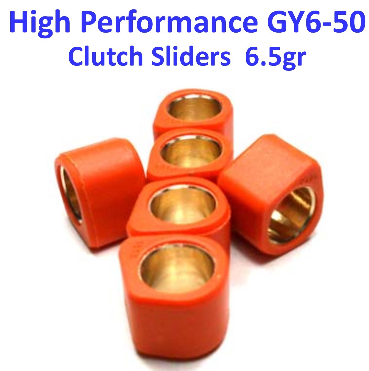 16X13 (6.5g) High Performance Clutch Sliders Set for GY6-49, 50, 70, 80cc 4 Stroke Scooter Engines