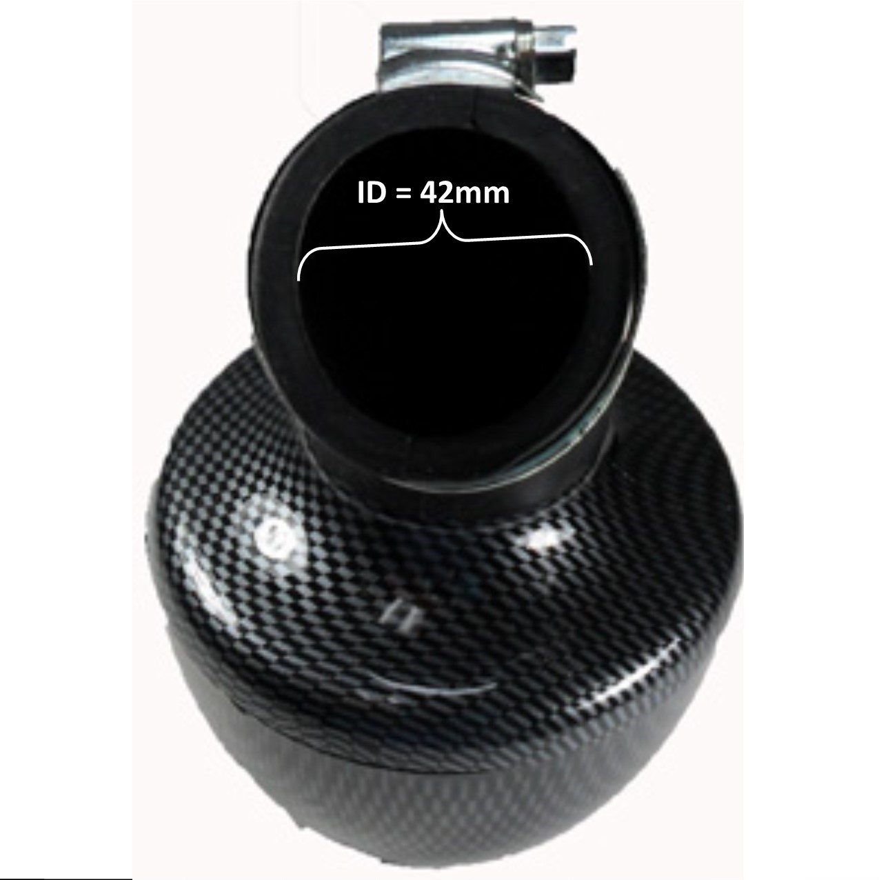 High Performance Carbon Graphite Air Filter ID=42mm Fits 125-150cc ATV, GoKarts, Scooters with PD24J Carburetors - Click Image to Close
