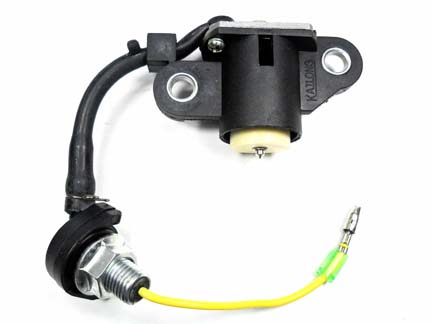 Oil Level Switch Honda Type GX160 -GX200 and Other 5.5HP (163cc) - 6.5HP (212cc) Motors Used on Generators, GoKarts, Minibikes, Power Equipment Bolts c/c=51mm, 1 Bullet Wire - Click Image to Close