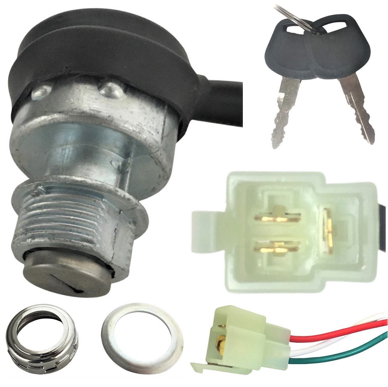 Ignition Switch Fits Many ATV-GoKarts-Dirtbikes 3 Pins in 3 Pin Female Jack - Click Image to Close