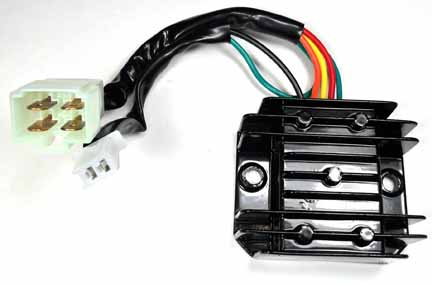 Voltage Regulator Rectifier Hammerhead & American Sportworks 150cc GoKarts 4 Pins in 4 Pin Female Jack & 2 Pins in 2 Pin Male Jack 58mmx69mm Bolts C/C=55mm - Click Image to Close