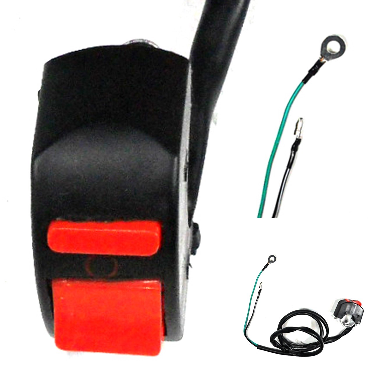 KILL SWITCH 2 Wire Black Wire=38" with Male Bullet Green Wire=40" with Screw Tab