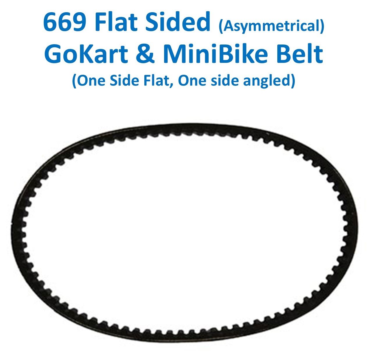 Belt 669x18.1x30 One Side Flat (Asymmetrical) Fits GoKarts 200 Mid XRX, 200 Mid 2XRX, Trailmaster Cheetah 8