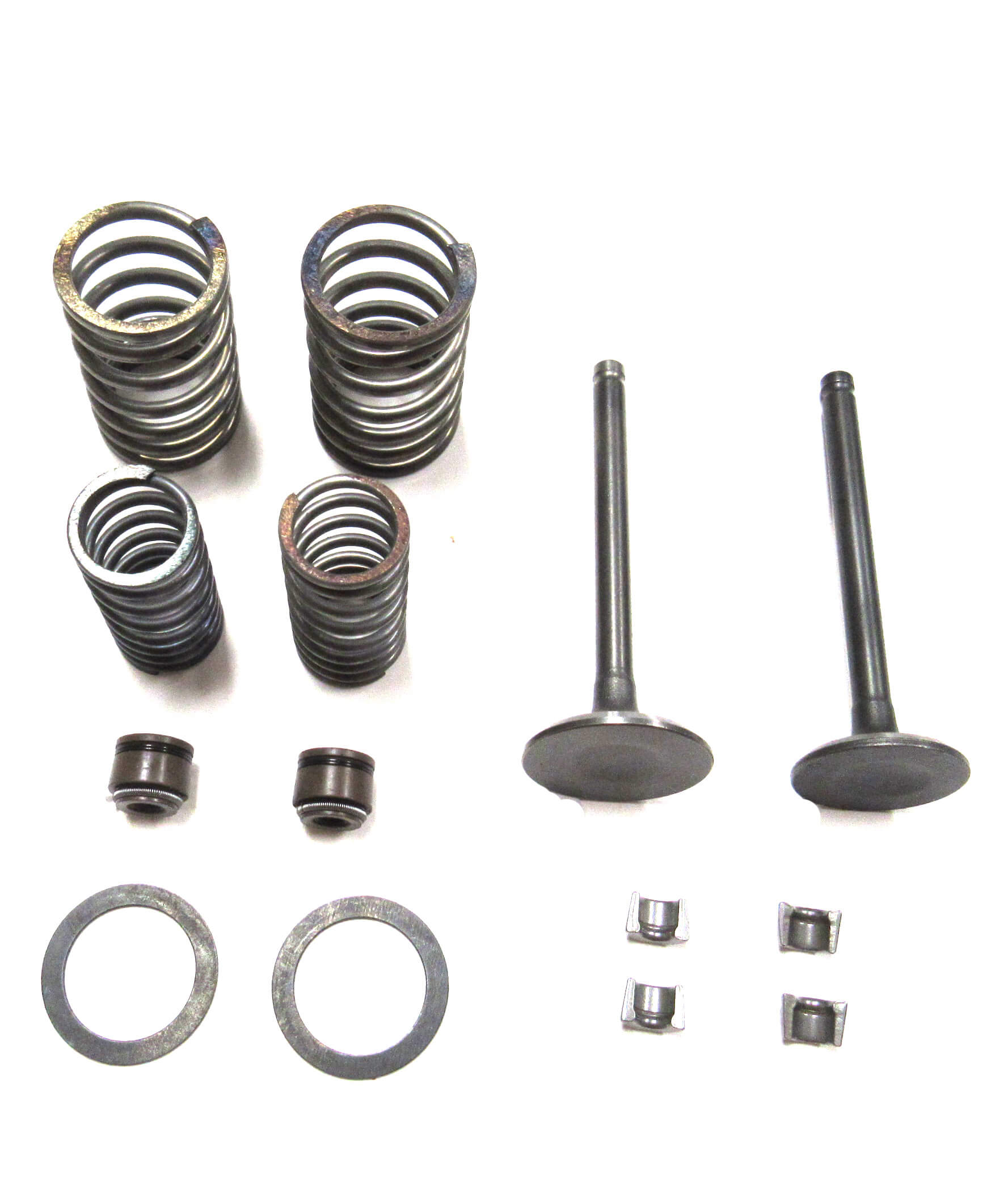 GY6-150 Valve Set Includes 2 Valves, 2 Springs, 2 Seals & retainer clips