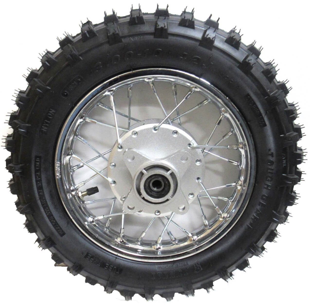 Rear Wheel With Tire Rim=1.40X10 Tire=3.00x10 Drum ID=80 Bolts Cross c/c=90mm Comes with the brake panel and brake shoes