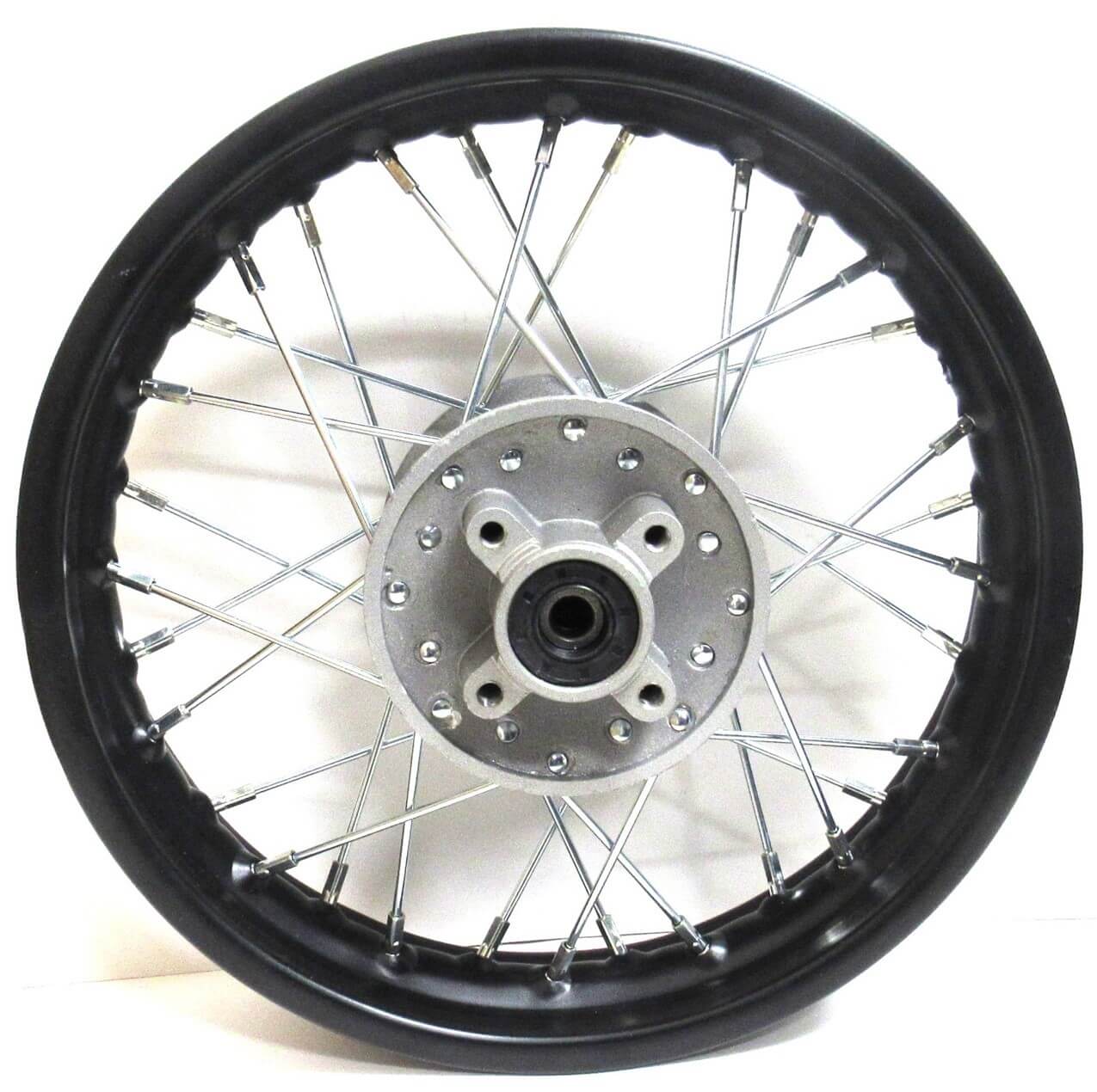 Rear Wheel Rim Rim=1.85x12 Black & Chrome For Disc Brake - Side 1 Bolts Cross C/C=68mm Side 2=66mm Axle ID=12mm Seal 20x37x7x6