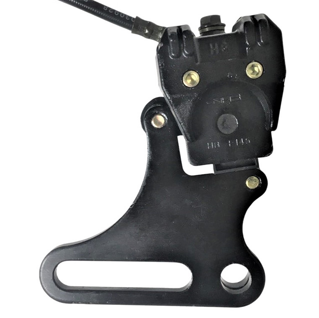 Rear Foot Brake Assembly Fits Many ATVs & DirtBikes Caliper Bolts c/c=25-86mm, Line L=22in, Master Cylinder Bolts c/c=40-55mm, Rod Length-From Body to Center of Connector Hole=105mm