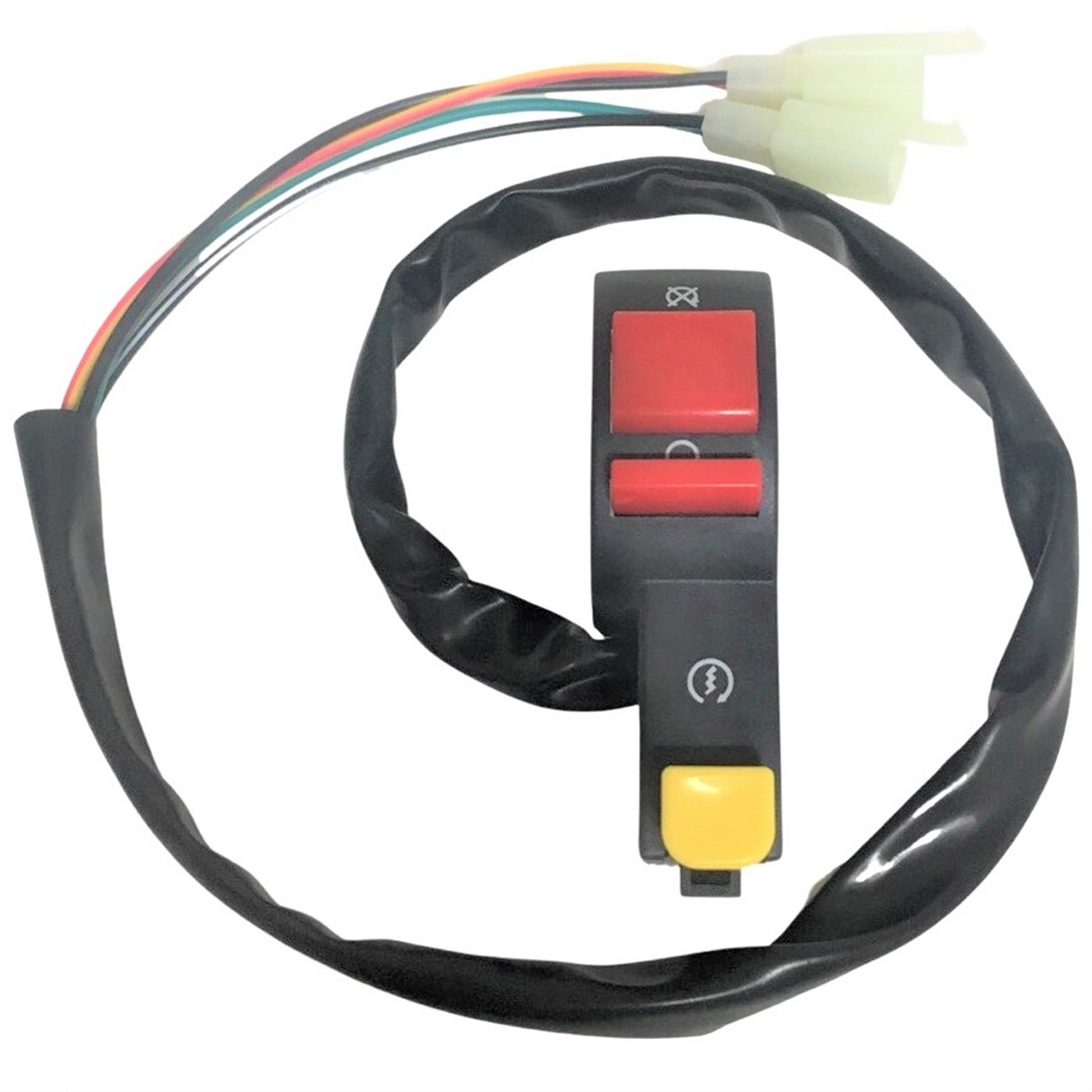 Kill Switch with Electric Start Button 2 Wire Female Jack + 2 Wire Female Jack. Fits Many Dirt Bikes and ATV's