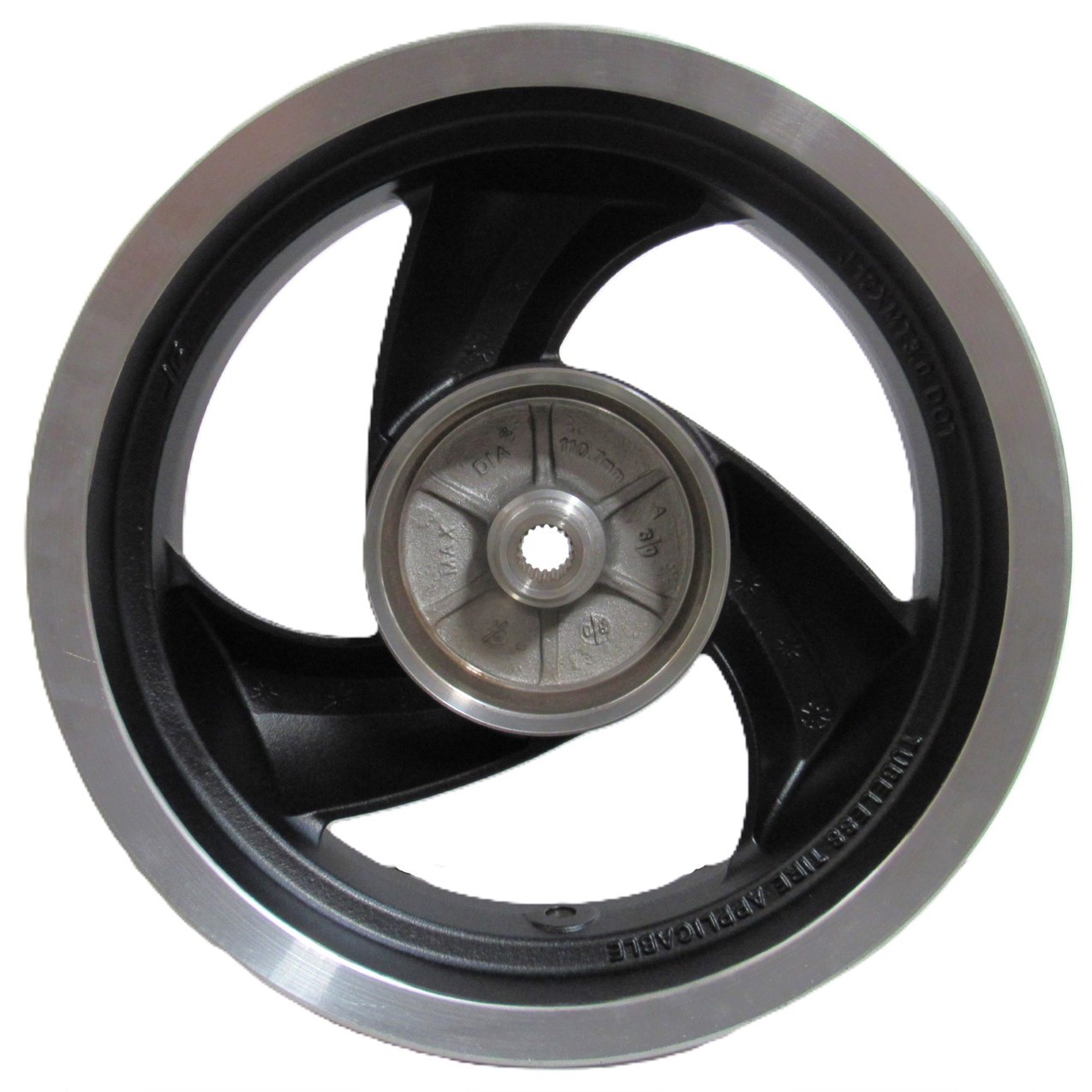 Wheel Rim (Rear) (3.0x12) Black - Drum style