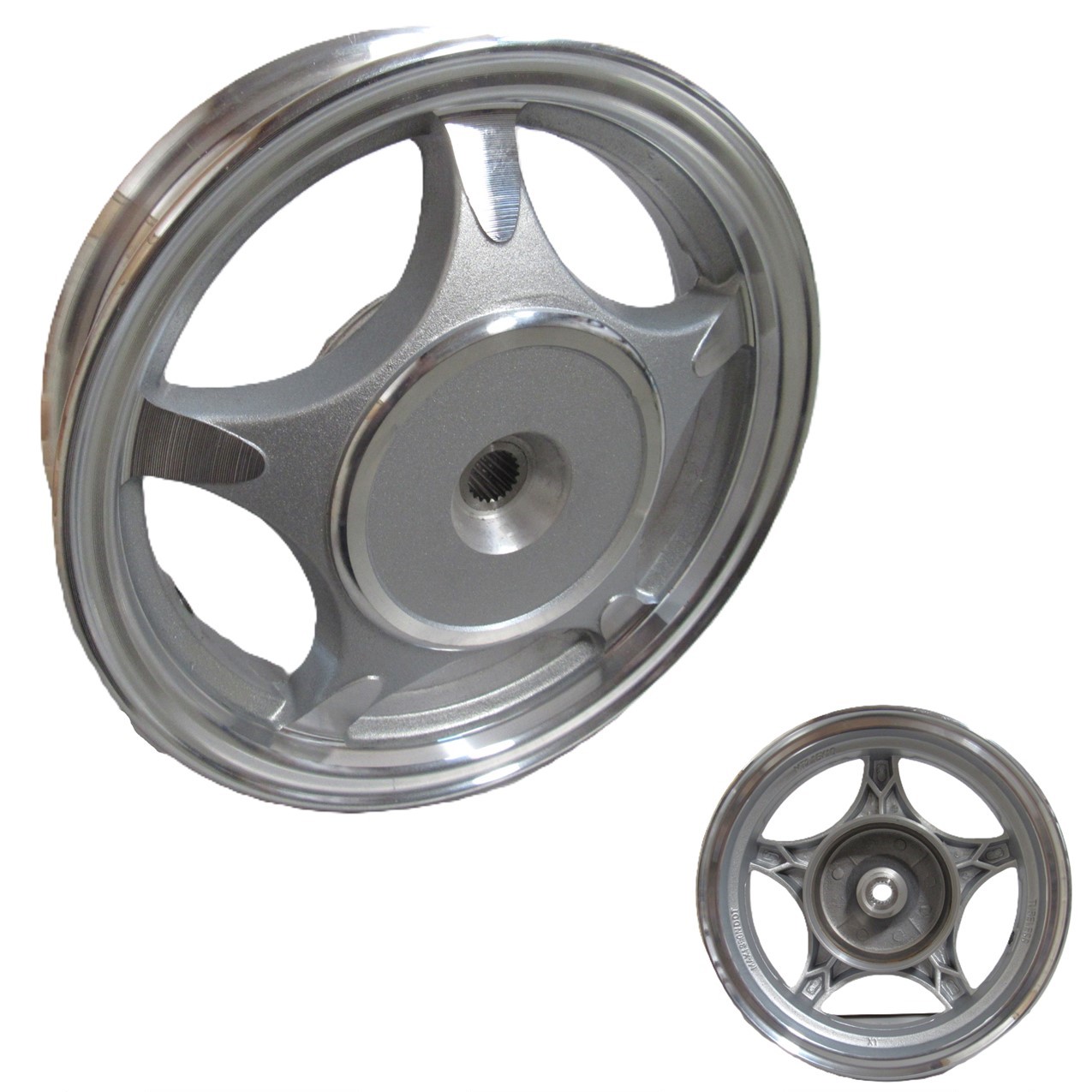 Wheel Rim (Rear) (2.15x10) Silver - Drum style