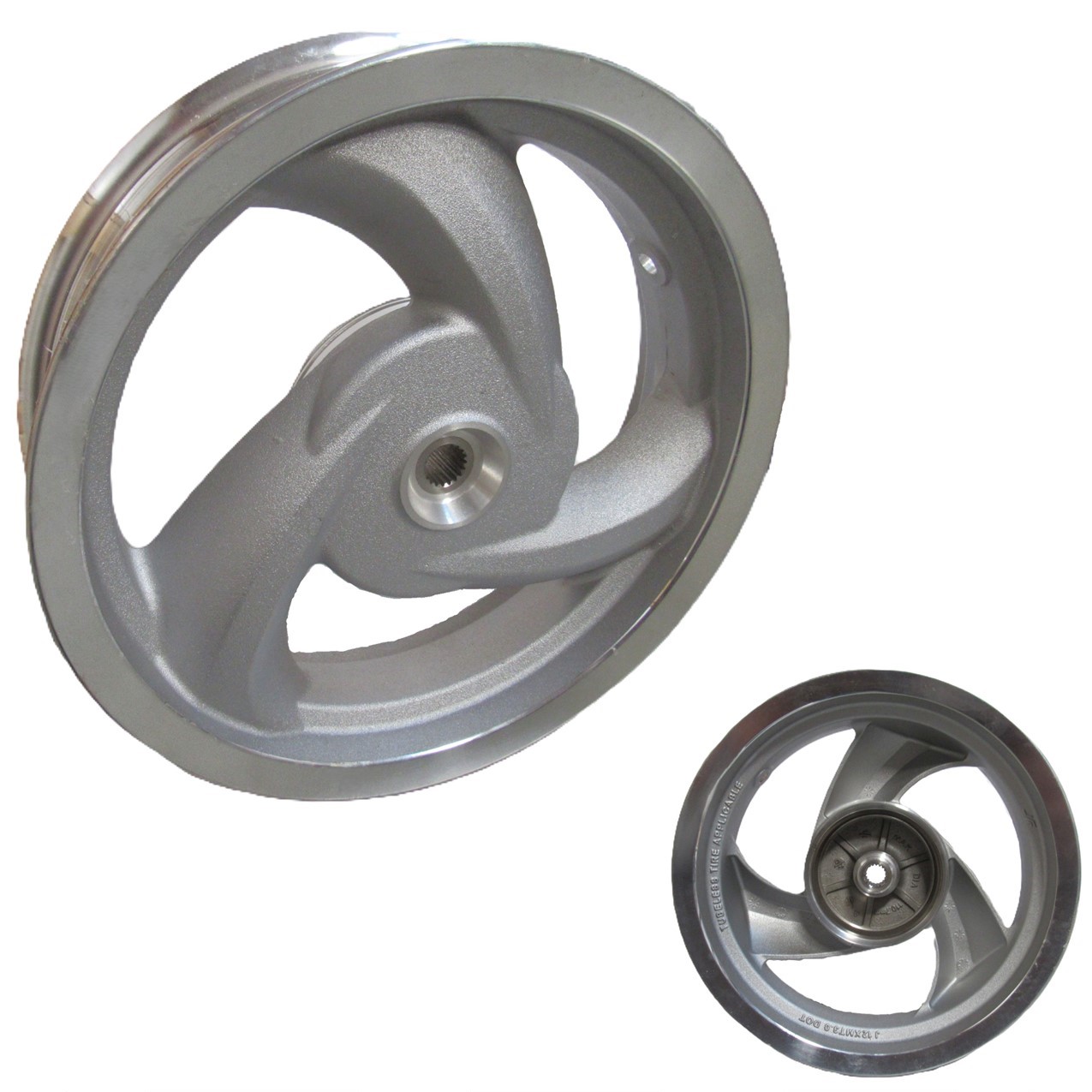 Wheel Rim (Rear) (3.0x12) Silver - Drum style