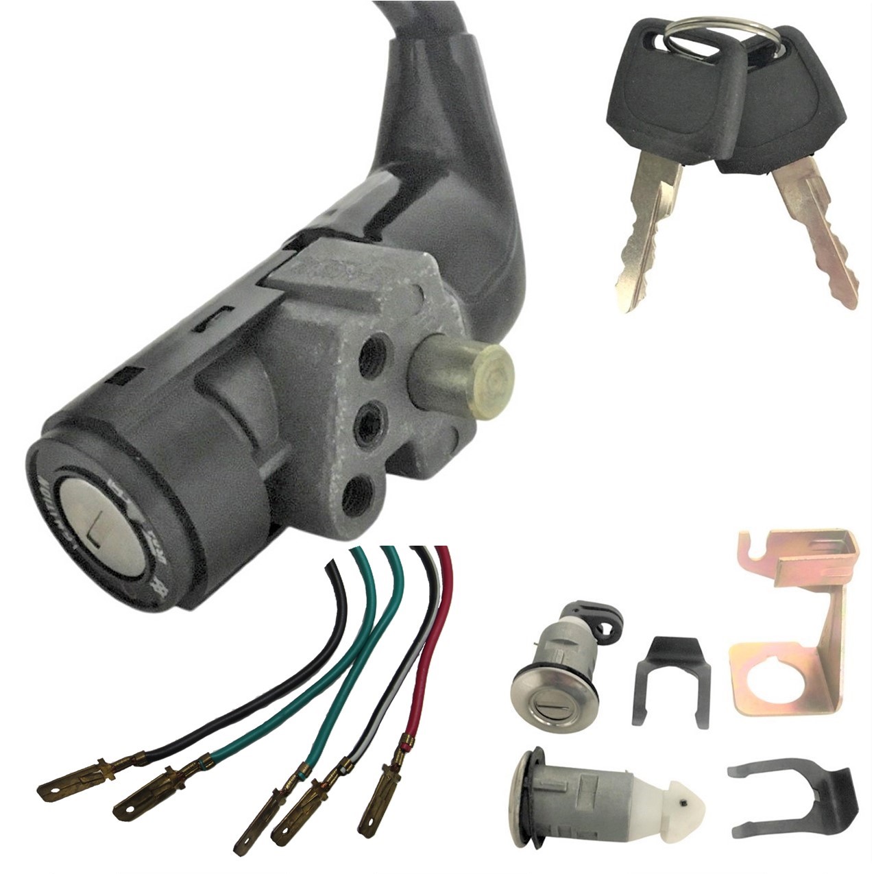 Ignition Switch Set 5 Wires with Bullet Connectors