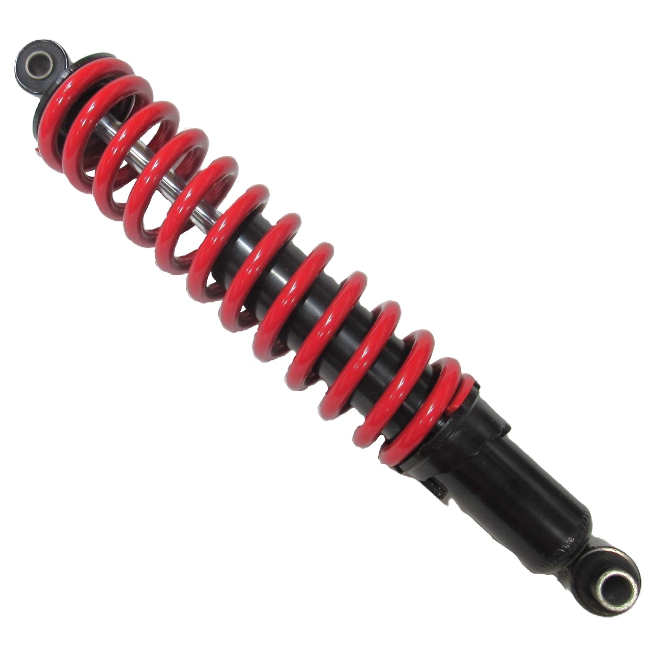 Rear Shock Red Eye c/c= 14in Spring Ht=8 3/4in Spring OD= 2.5" Spring Thickness= 9mm Bolt ID Top=10mm Bottom= 12mm