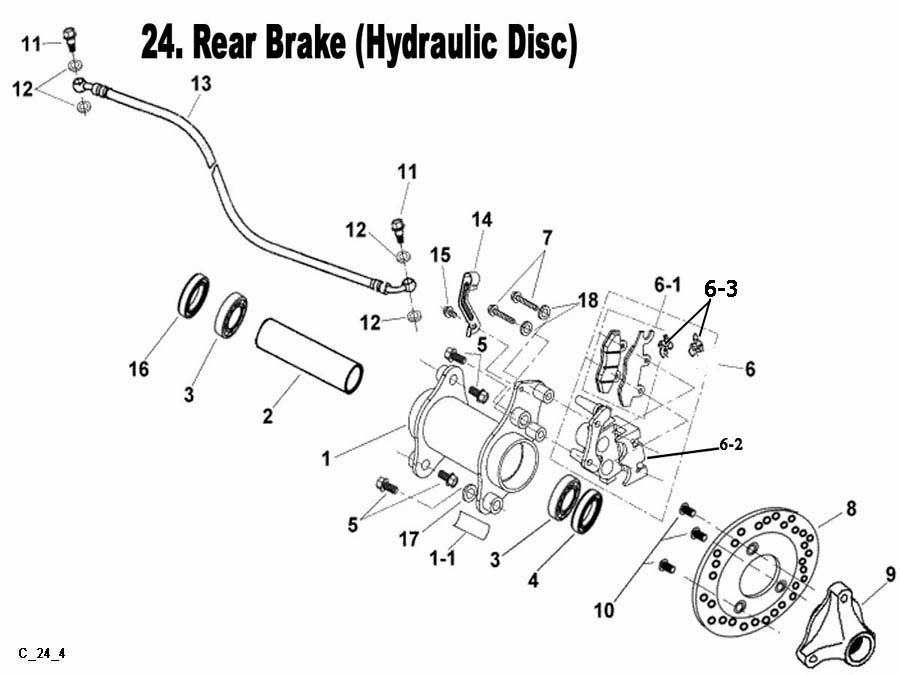 Eton Yukon II CXL150cc ATV Rear Disc Brake Pads-Caliper-Rotor and other brake parts are sold through Get 2it Parts.