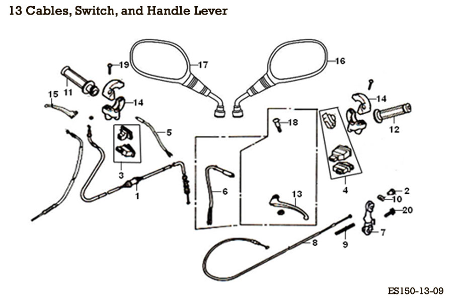  Cables, Switch, and Handle Lever