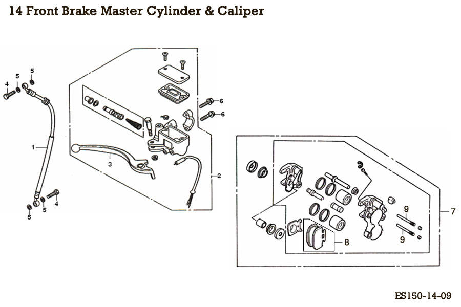  Front Brake Master Cylinder & Caliper