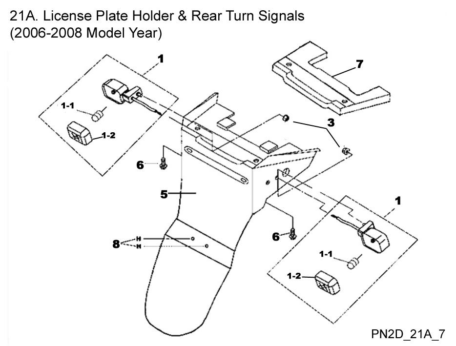 License Plate Holder & Rear Turn Signals (2006-2008)