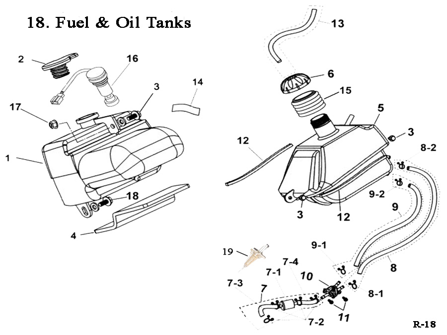 Fast Shipping on E-Ton Impuls TXL 90cc ATV Fuel Tanks-Gas Caps-Fuel Valves (Petcocks) + other fuel related parts