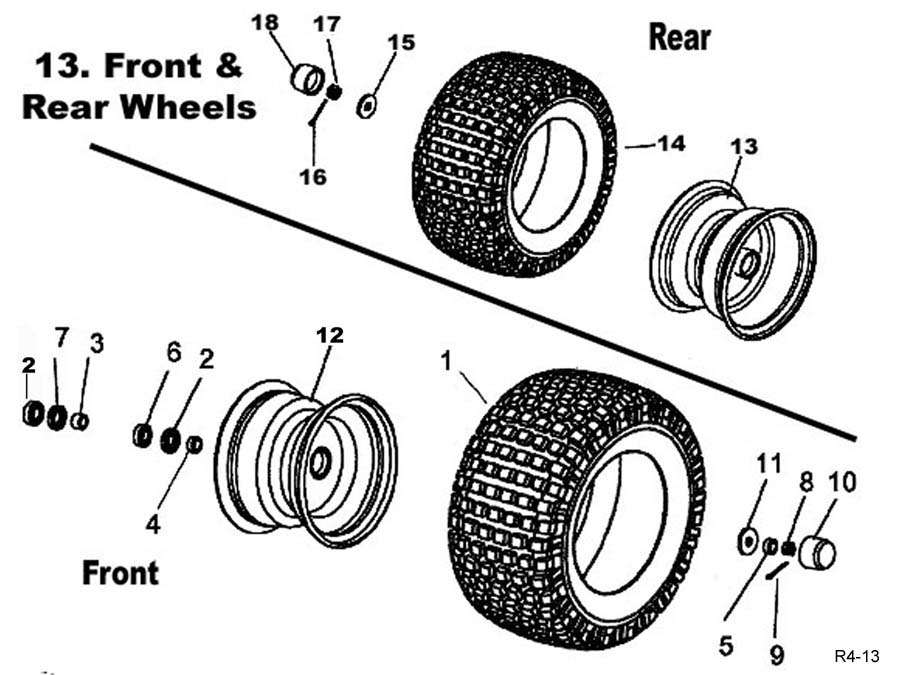 Eton Viper Jr RXL40 Front-Rear Wheels-Bearings-Tires.Fast Shipping-Quality Parts, #1 in E-ton ATV Parts Distribution