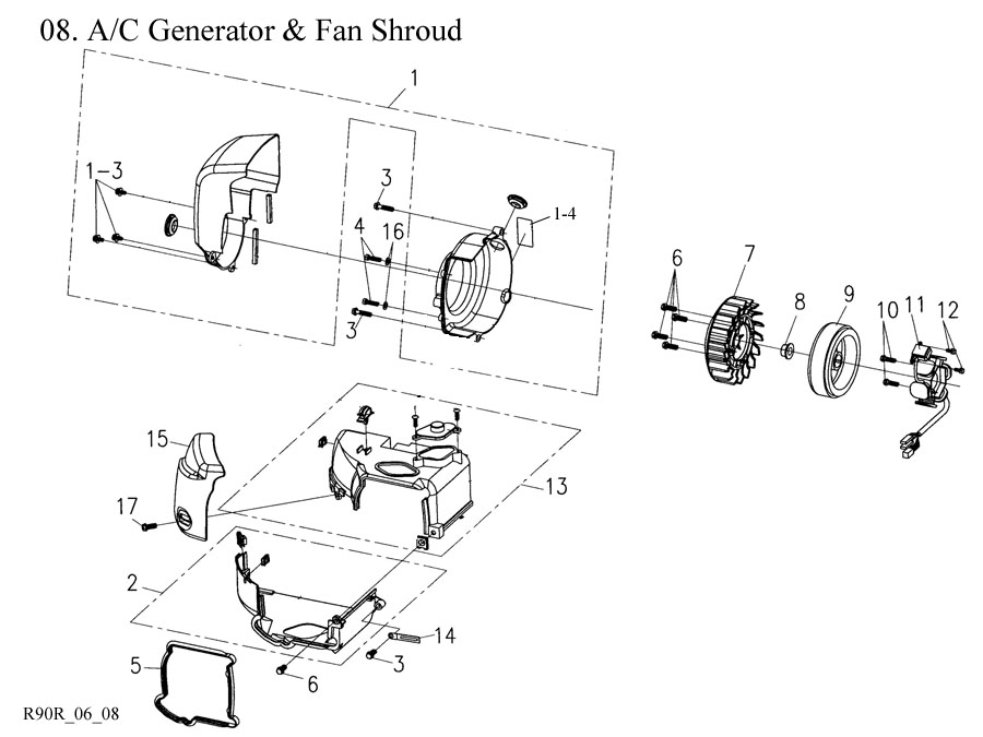  A/C Generator and Fan Shroud