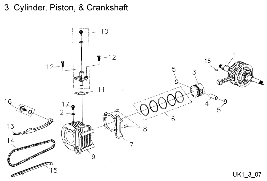  Cylinder, Piston, & Crankshaft