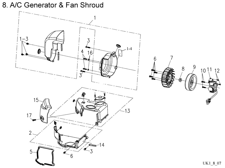 A/C Generator & Fan Shroud